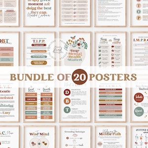 20 DBT Posters DBT SKILLS Dialectical Behavior Therapy Office Decor Therapist Office Decor School Counselor Office Decor Mental Health