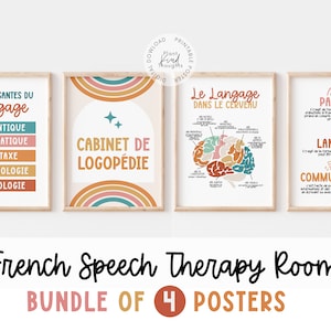 4 TERAPIA DEL HABLA Decoración Póster de Terapia del Habla Regalo de Patólogo del Lenguaje del Habla Póster Arte de Pared Decoración de Oficina de Terapia del Consejero Escolar