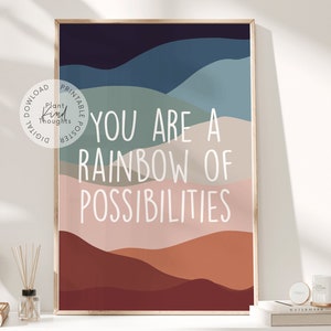 RAINBOW Mental Health Quote Poster: School Counselor Office Decor School Psychologist Decor Classroom Decor Therapist Office Playroom