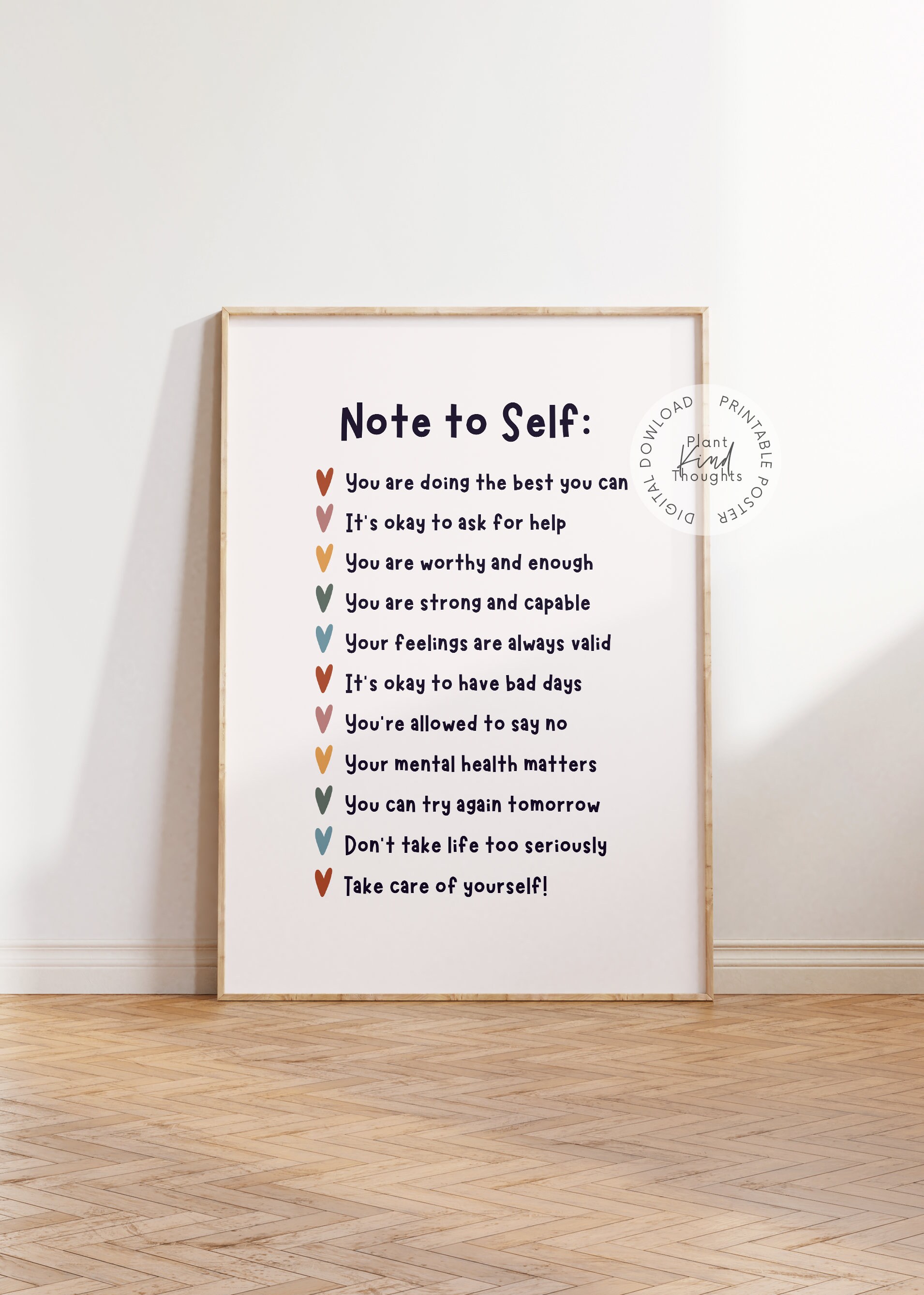 NOTE TO SELF Print Mental Health Poster: School Counselor Office Decor ...