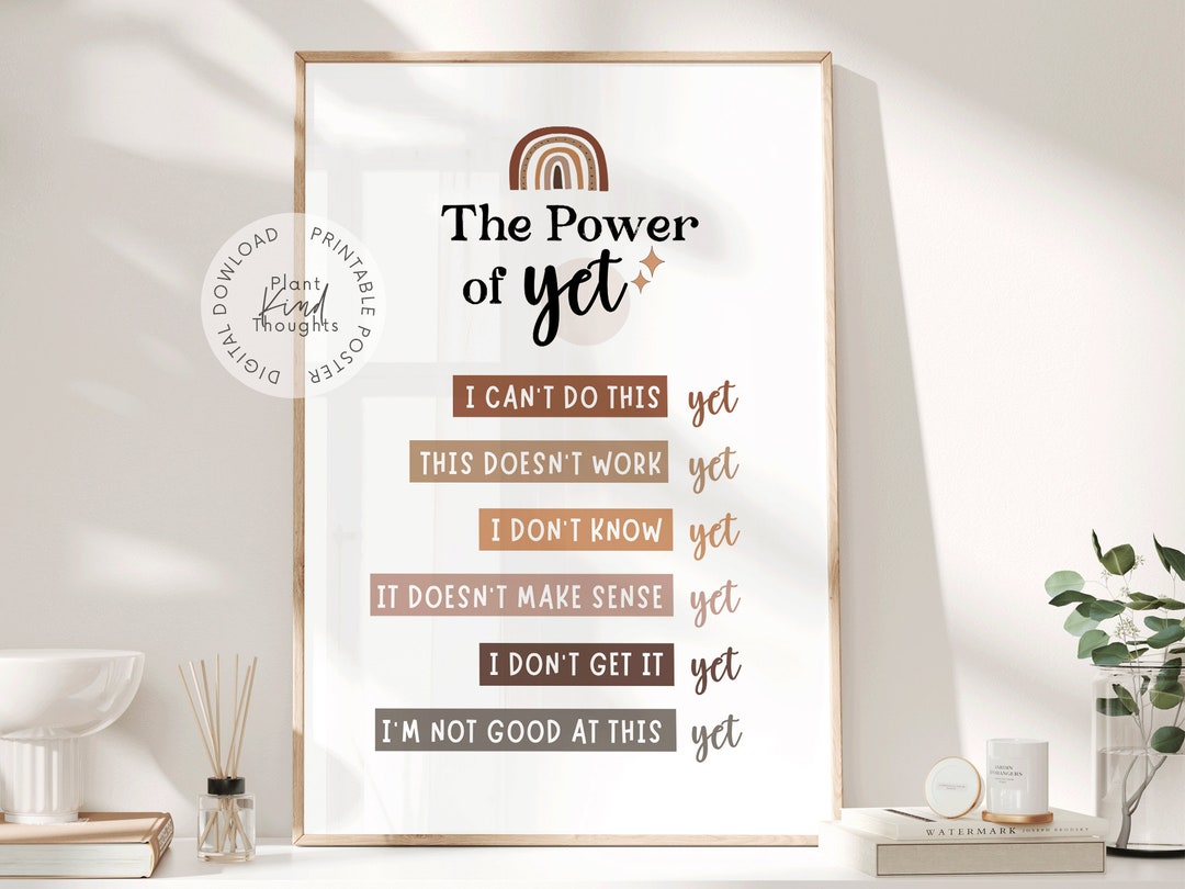 THE POWER of YET Poster School Counselor Office Decor Classroom Decor ...