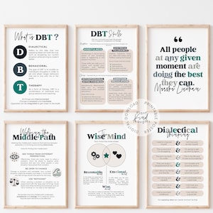 6 DBT POSTERS BUNDLE Dialectical Behavior Therapy Office Decor Therapist Office Decor School Counselor Office Decor Mental Health Poster
