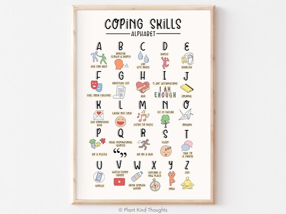 COPING SKILLS ALPHABET Mental Health Poster: School Counselor | Etsy