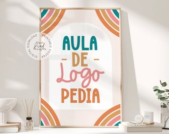 AULA De LOGOPEDIA Spanish Speech Room Sign SpeechRoom Decor Speech Language PathologistGift SLP Poster WallArt Office Decor School Counselor