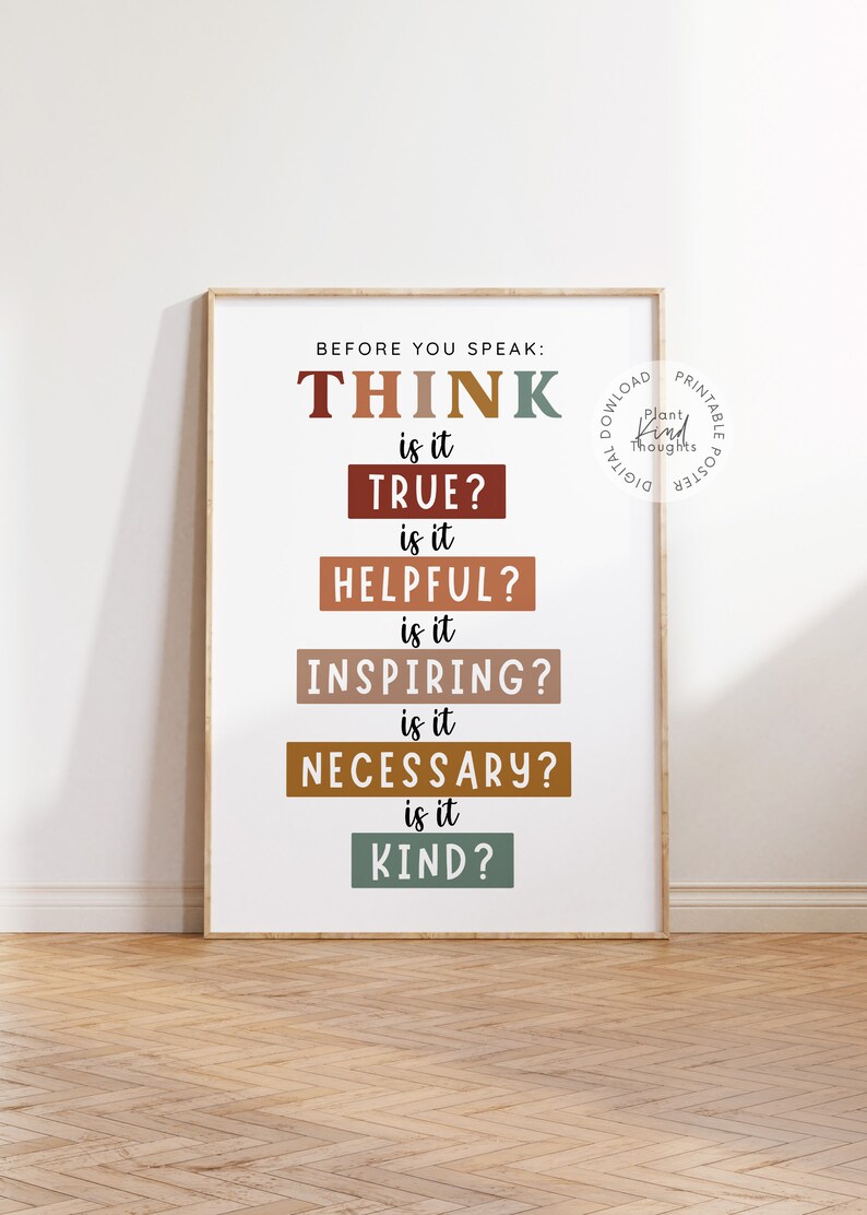 Think To Include THINK Poster Counseling Office School Counselor Office Decor Boho ...
