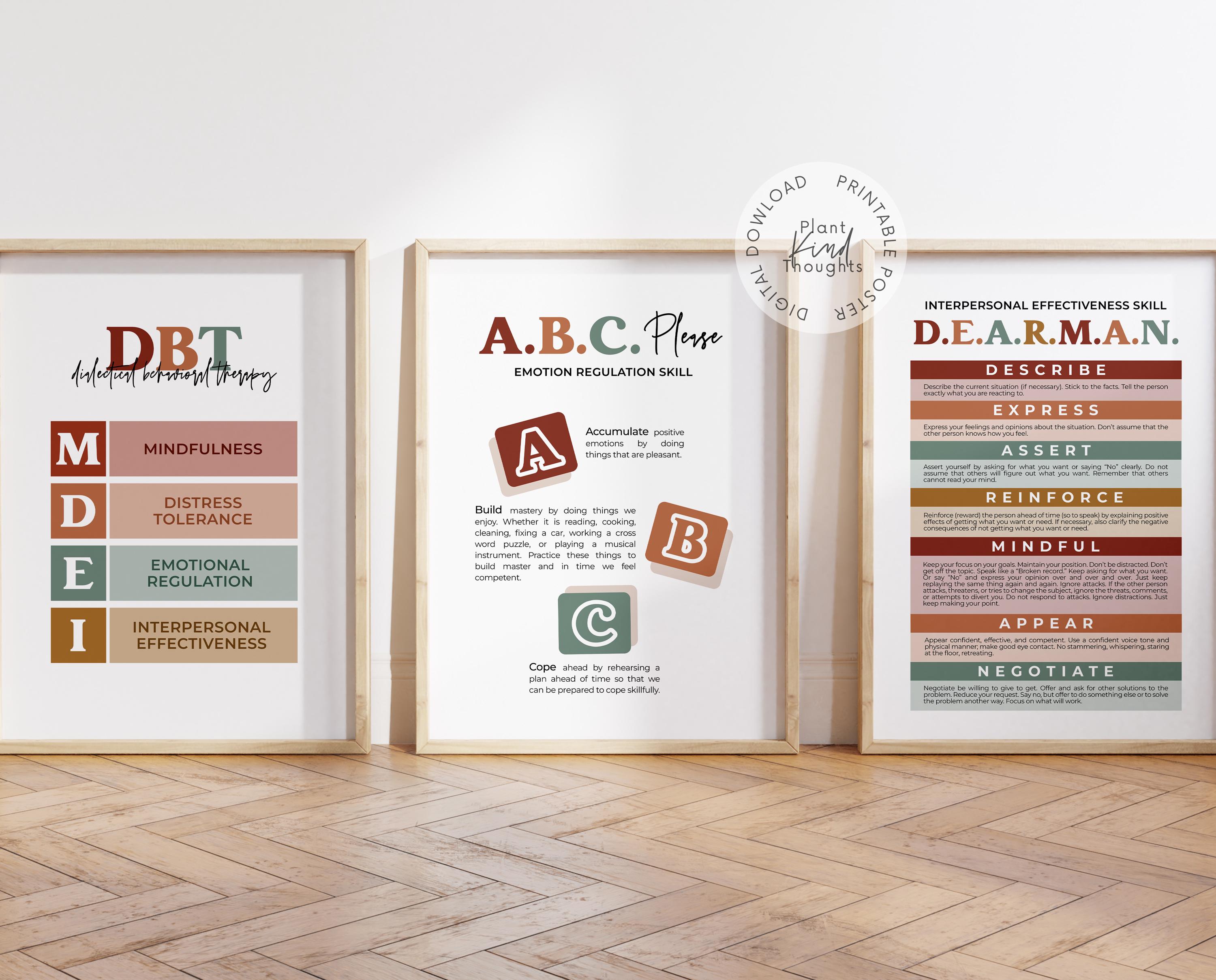 15 DBT Posters DBT SKILLS Dialectical Behavior Therapy Office Decor ...
