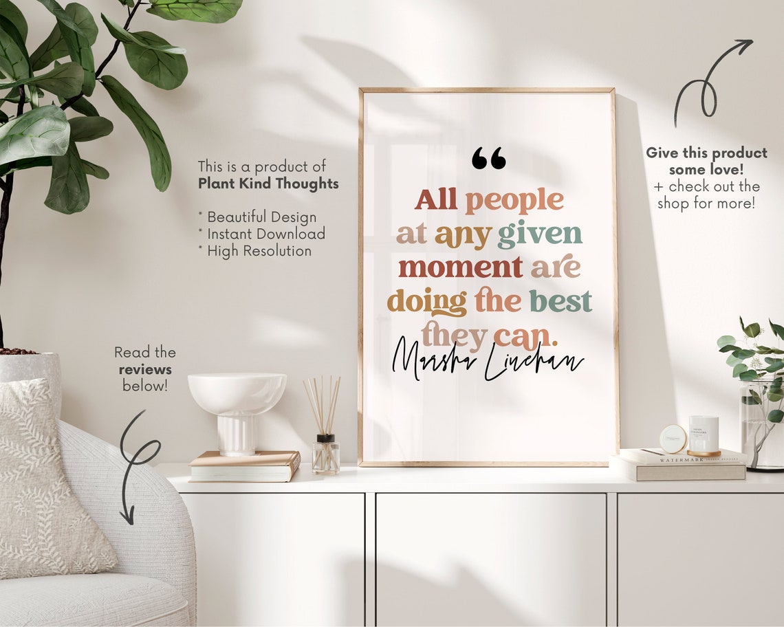 MARSHA LINEHAN Quote DBT Poster Dialectical Behavior Therapy Etsy