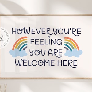 SIE SIND WILLKOMMEN hier Poster Mental Gesundheit: Beratung Zeichen Therapie Büro Dekor Schule Counselor Office Schulpsychologin Biologie Kunst