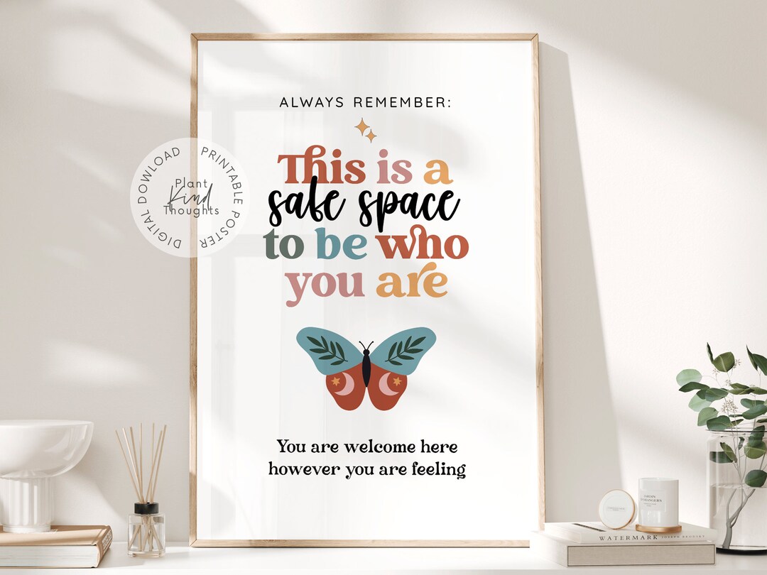 SAFE SPACE Poster Counseling Office School Counselor Office Decor ...