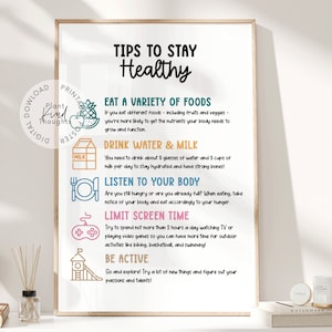 KIDS HEALTH TIPS School Nurse Office Decor School Clinic School Nurse Posters School Health Clinic Room School Health Classroom Decor