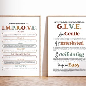 8 DBT Posters DBT SKILLS Dialectical Behavior Therapy Office Decor ...