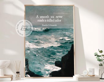 FRANKLIN ROOSEVELT Therapy Poster Psychology Gift for Psychologist School Counselor Office Decor School Psychologist Mental Health Neurology