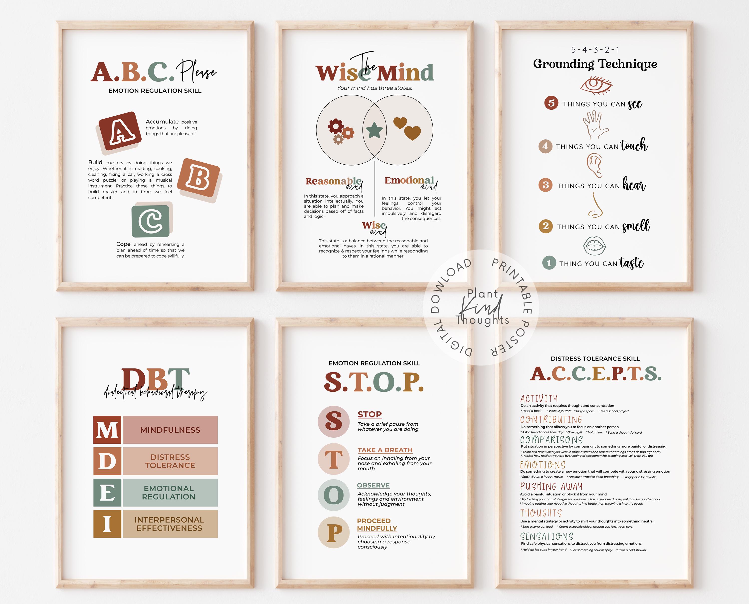 20 DBT Posters DBT SKILLS Dialectical Behavior Therapy Office Decor ...