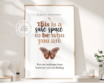SAFE SPACE Poster Counseling Office School Counselor Office Decor Classroom Decor School Psychologist Therapist Office Decor Social Worker