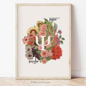 FLORAL PSYCHOLOGY Poster: Psychology Gift for Psychologist/School Counselor Office Decor/School Psychologist/Mental Health/Neurology Art