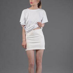 Off-White Mini Skirt: Structured Cotton Blend