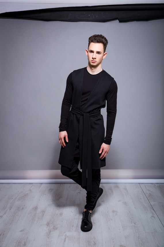 Longline sleeveless vest best sale