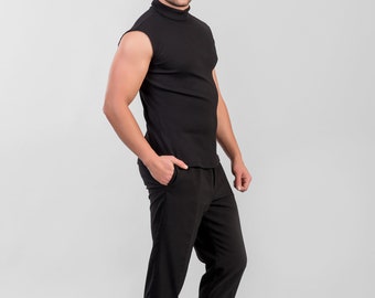 sleeveless turtleneck male