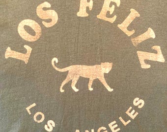 Los Feliz P22 Mountain Lion Dyed T-Shirt (Pink/Cream on GRAY)