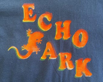 Echo Park Hand Dyed T-Shirt (Flame on NAVY BLUE)