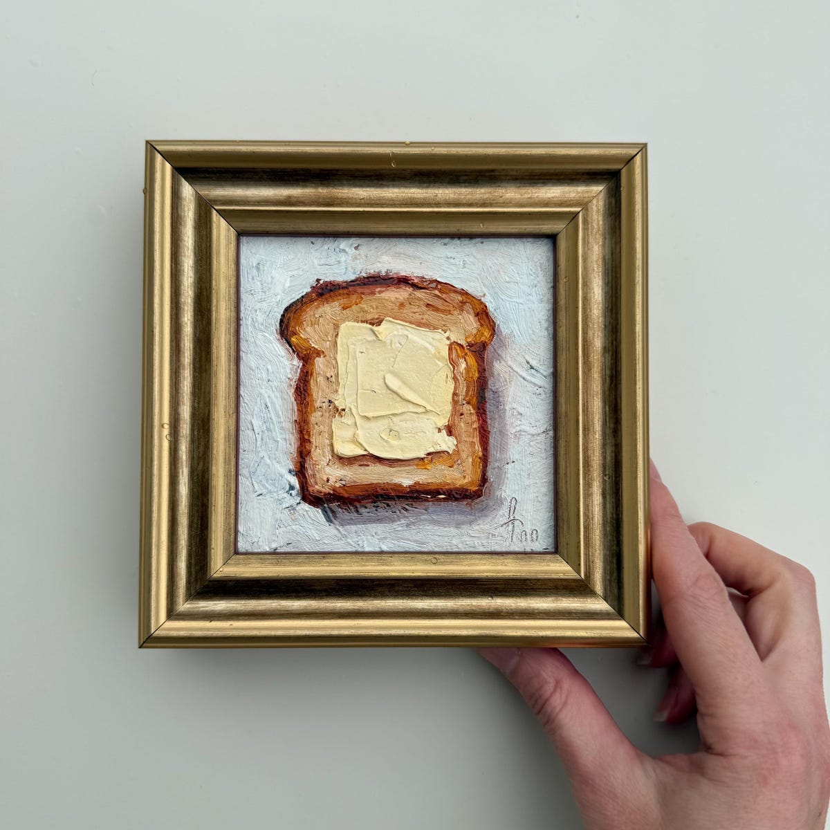 Original Oil Painting of Buttered Toast - Etsy