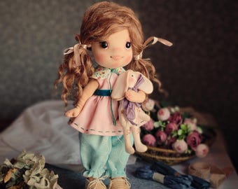 Doll Sewing Pattern&Tutorial, Fabric Doll Making Course, Soft Toy PDF+Video