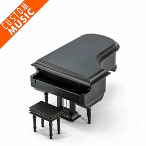 Miniature Matte Black Custom USB Sound Module Grand Piano with Bench - Custom Music