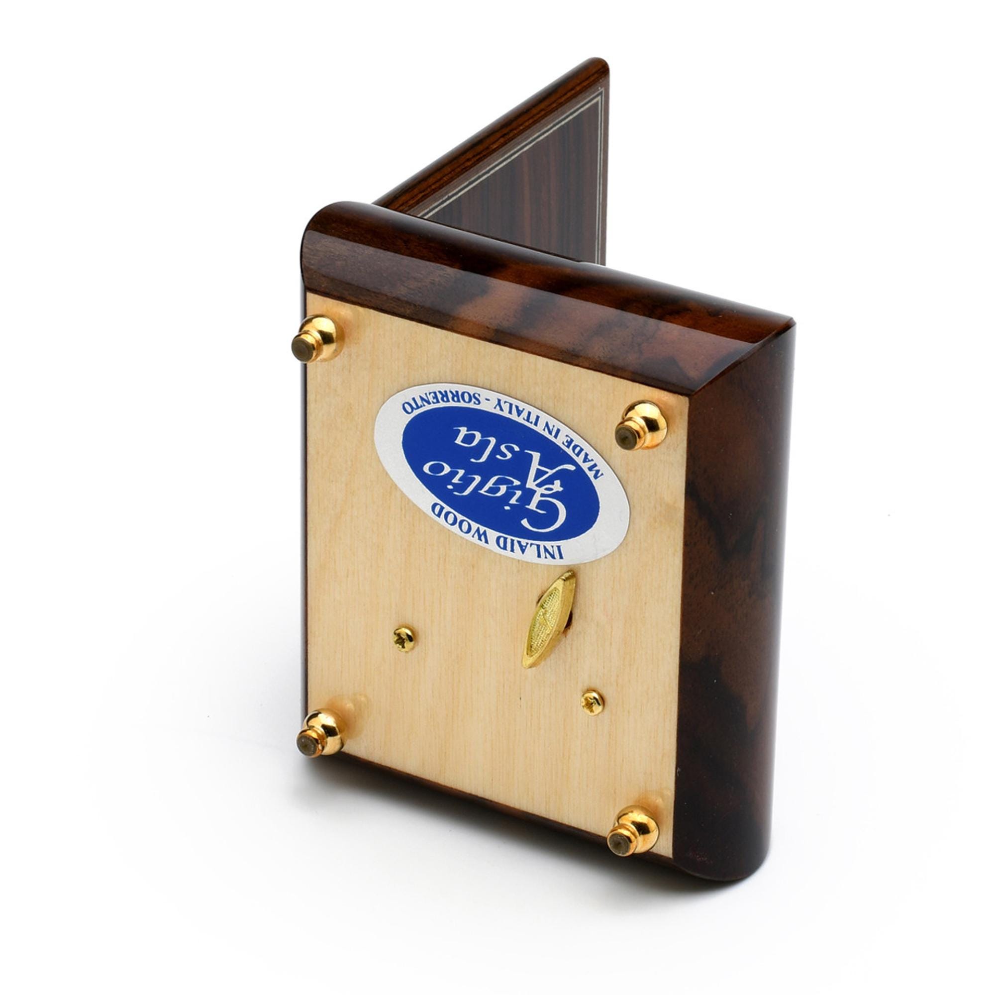 楽しい18音の温かみのある木目調オルゴールジュエリーボックス。花と