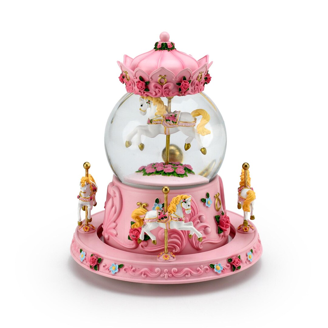 Pink Carousel Roses Stunningly Beautiful Animated Pink Roses and Carousel Horse Musical ...