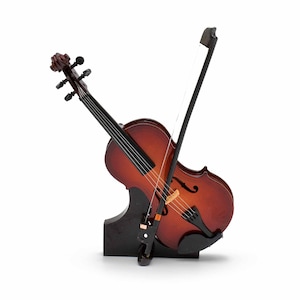 Extravagant Brown Violin Music Box Figurine With A Stand