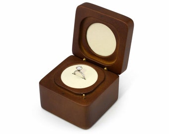 Engagement and Proposal 18 Note Cherished Solid Wood Ring Music Box - Many Songs to Choose