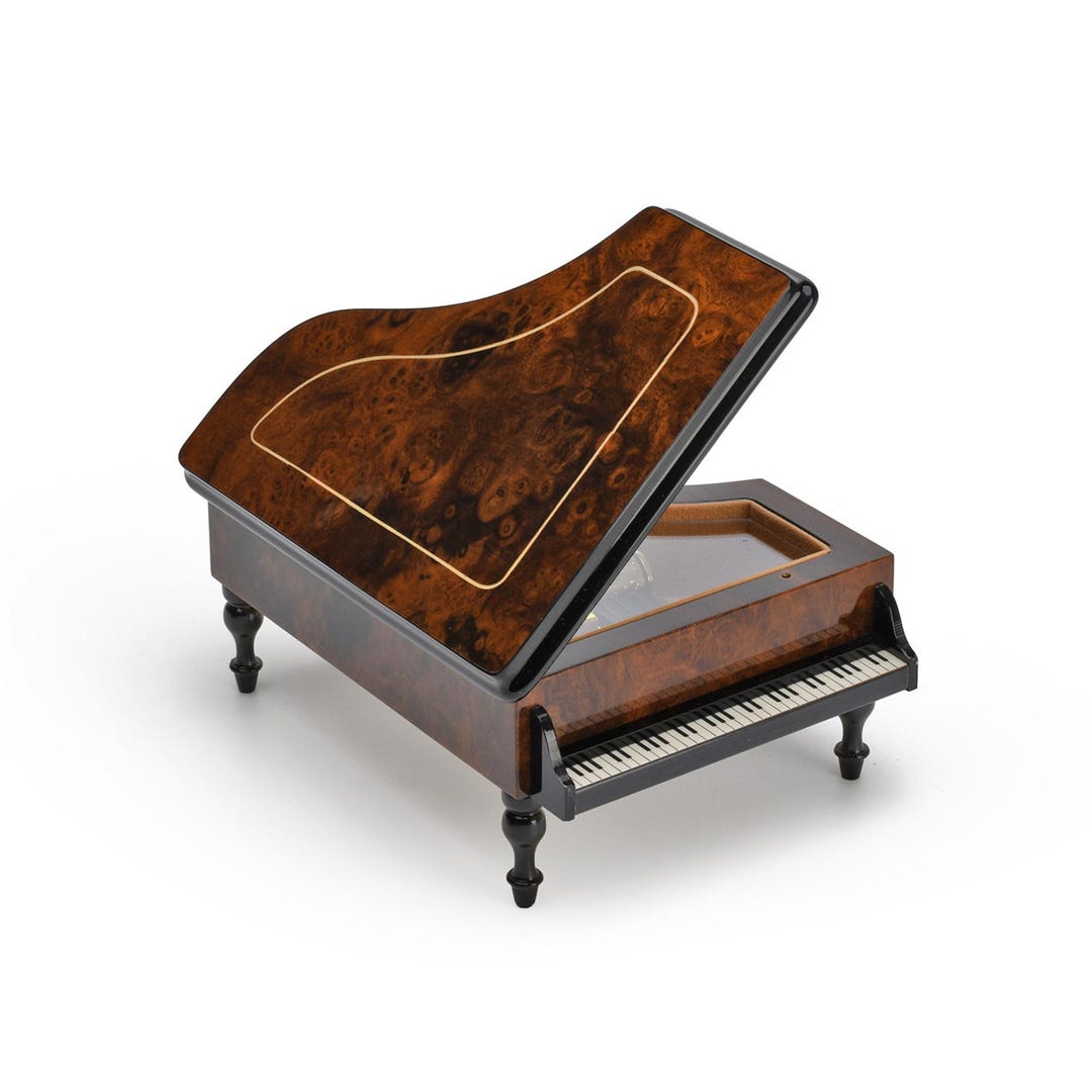 23 Note Grand Piano Music Box – Burl-elm Walnut Inlay, Sorrento ...