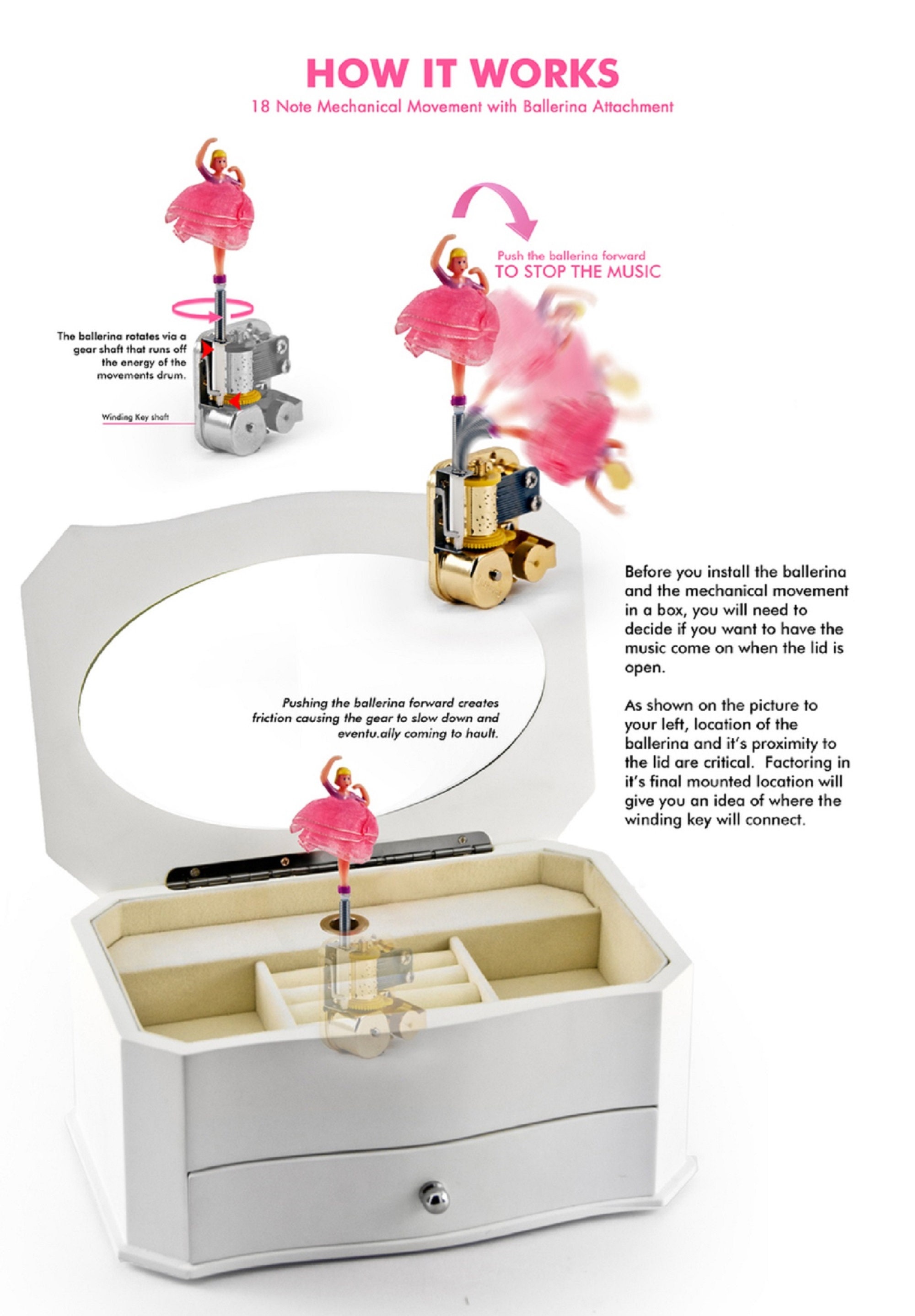 18 Note Mechanical Movement With Ballerina Attachment - Many Songs to ...