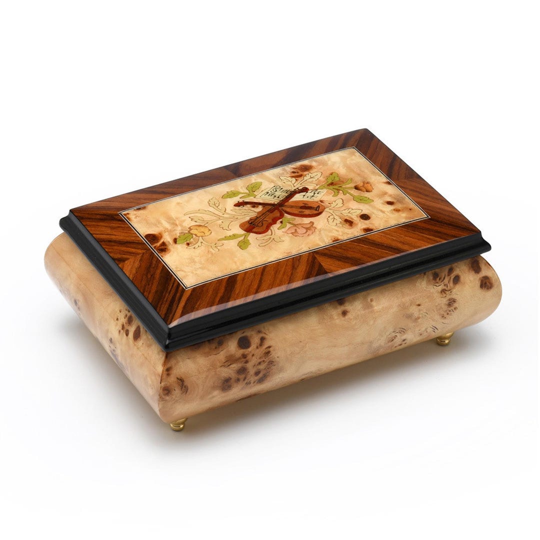 Birds Eye Maple Music Box – Musical Instrument Inlay, Sorrento Italy ...