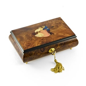 Romantic Fairy Tale Prince and Princess 18 Note Musical Jewelry Box - Many Songs to Choose