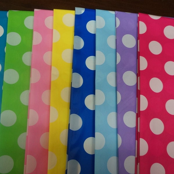 White Polka Dot Table Covers Multi Colors Red Black Blue Yellow Green Pink Magenta Purple Teal