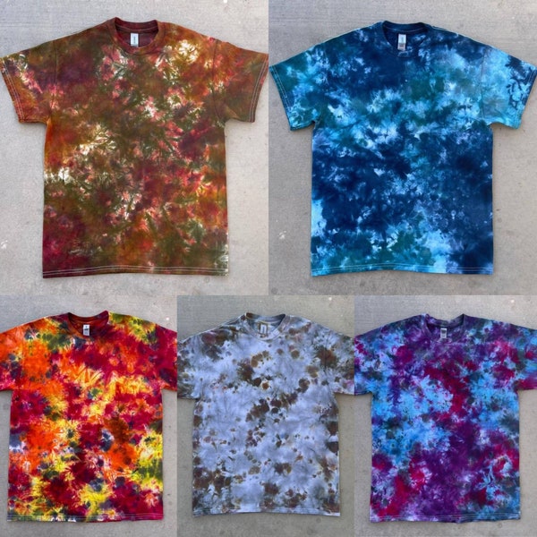 Tie Dye Shirt, Ice Dyed T-shirt, 5 Elements of Nature Inspired, Earth, Water, Fire, Air, Space, S, M, L, XL, 2XL, Hippie, Boho Shirt