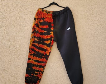 Orange and black tie dye sweatpants new arrivals