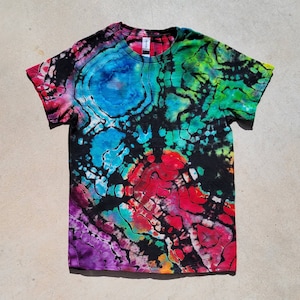 Tie Dye T-shirt, Reverse Dyed/Ice Dyed, Geode, Rainbow, Gildan Ultra Cotton Shirt, Adult Unisex Small, Ready To Ship*