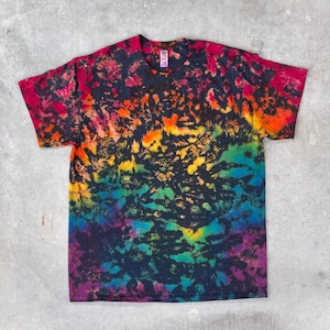 Made To Order, Reverse Dyed Shirt/Longlseeve, Rainbow Scrunch Reverse Dye, Adult Unisex, S,M,L,XL,2XL, Festival, Rave, Boho, Hippie Shirt