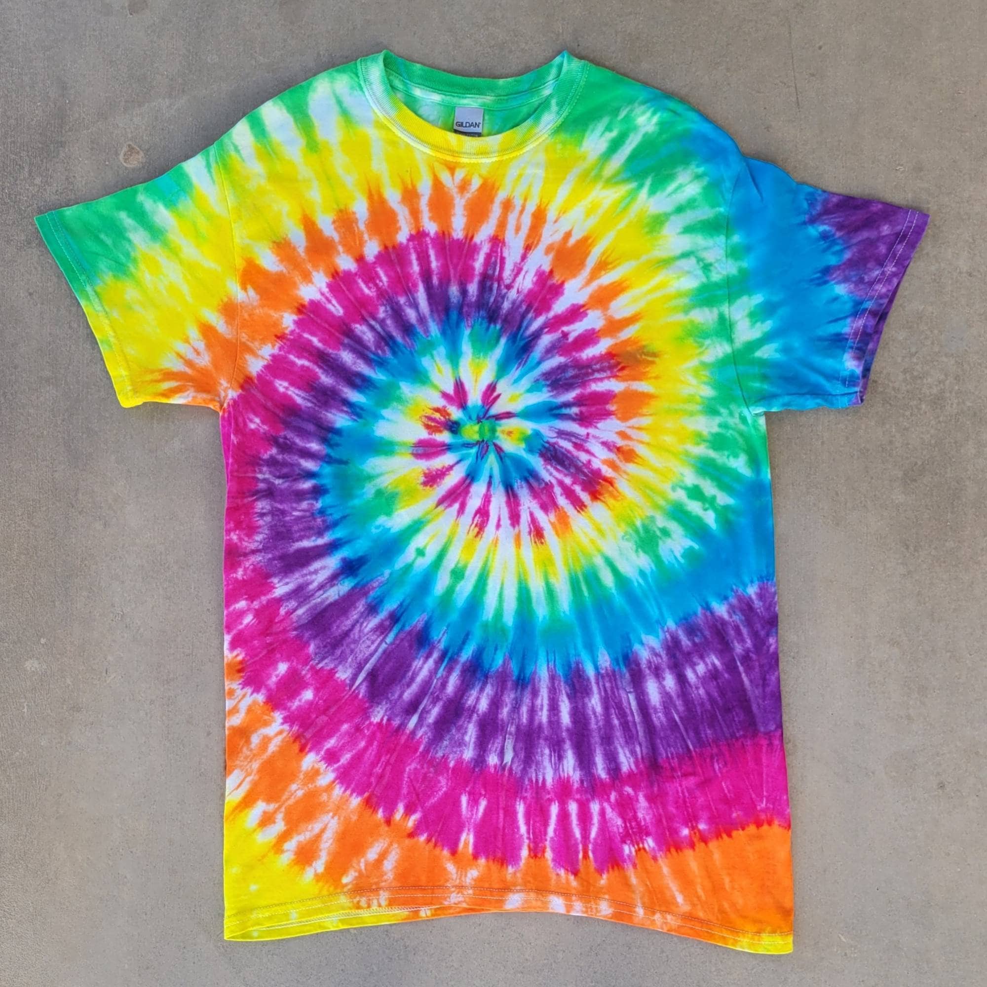 Tie Dye T-shirt, Classic Rainbow Spiral Tie Dye Shirt, Adult