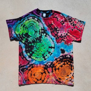 Tie Dye T-shirt, Reverse Dyed/Ice Dyed, Geode, Rainbow, Gildan Ultra Cotton Shirt, Adult Unisex Medium, Ready To Ship*