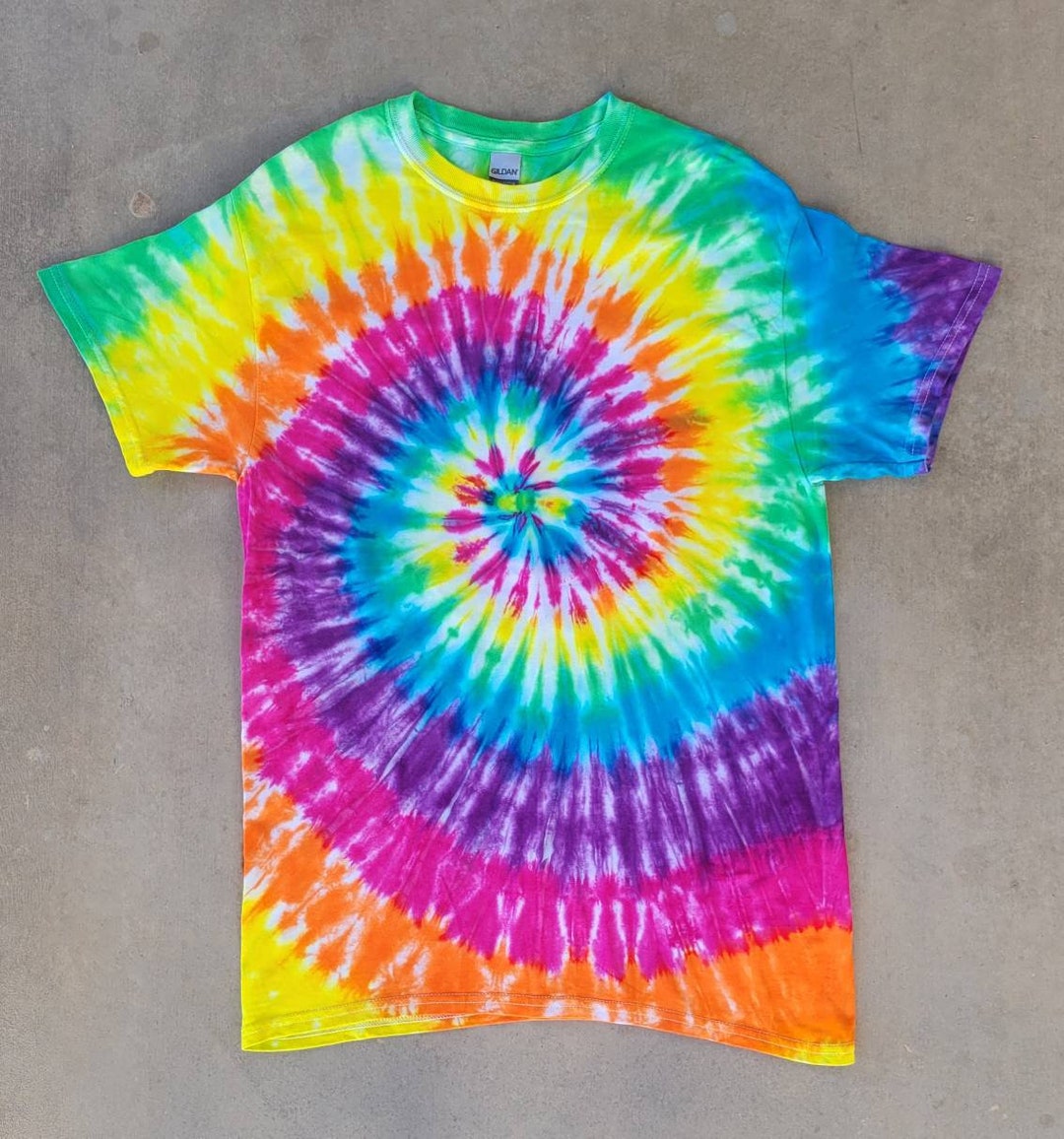 tie-dye-t-shirt-classic-rainbow-spiral-tie-dye-shirt-adult-etsy