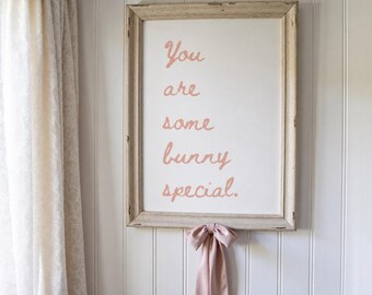 Dekoracja ścienna do pokoju dziecięcego z motywem króliczka, grafika dla dziewczynek na pierwsze urodziny, prezent z króliczkiem na baby shower, drukowana grafika ścienna do pokoju zabaw dla dziewczynek
