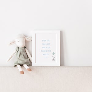 Nadruk z króliczkiem na baby shower dla chłopca, spersonalizowana grafika ścienna dla noworodka, nadruk ścienny do pokoju dziecięcego zdjęcie 4