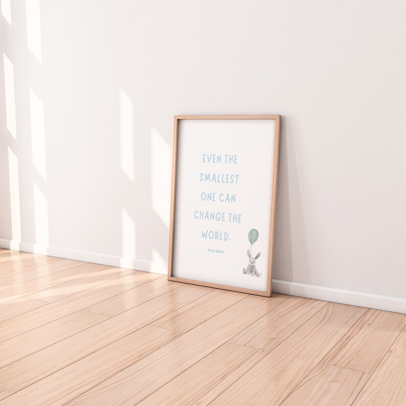 Nadruk z króliczkiem na baby shower dla chłopca, spersonalizowana grafika ścienna dla noworodka, nadruk ścienny do pokoju dziecięcego zdjęcie 3