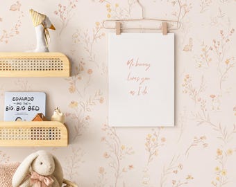Grafika ścienna z króliczkiem do pokoju dziecięcego, grafika z króliczkiem na baby shower, spersonalizowana grafika jako prezent dla dziecka, wydruk do pokoju dziecięcego dla maluchów