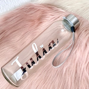 Personalisierte Trinkflasche aus Glas Geschenk - Etsy.de