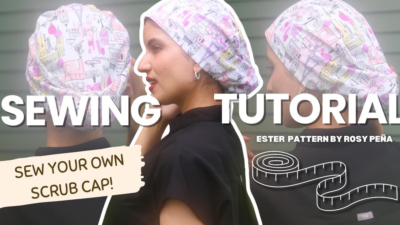 ESTER — Euro Scrub Cap Digital Sewing Pattern - by Rosy Peña Patterns ...