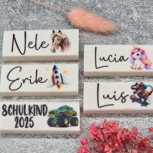 Radiergummi Personalisiert mit Namen/ Junge Mädchen/ Einschulung Geschenk/ Schulkind 2025/ Schultüte Kleinigkeit/ Bedruckt/ Kinder